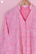 Cambric Cotton Long Pajama Set In Floral Block Print