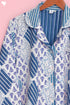 Cambric Cotton Long Pajama Set In Graphic Block Print