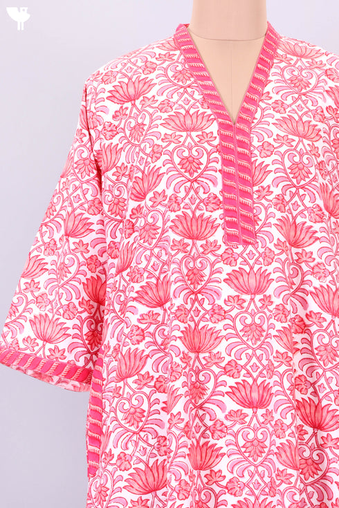 Bizzy Lizzy Full Sleeved Kaftan In Floral Block Print