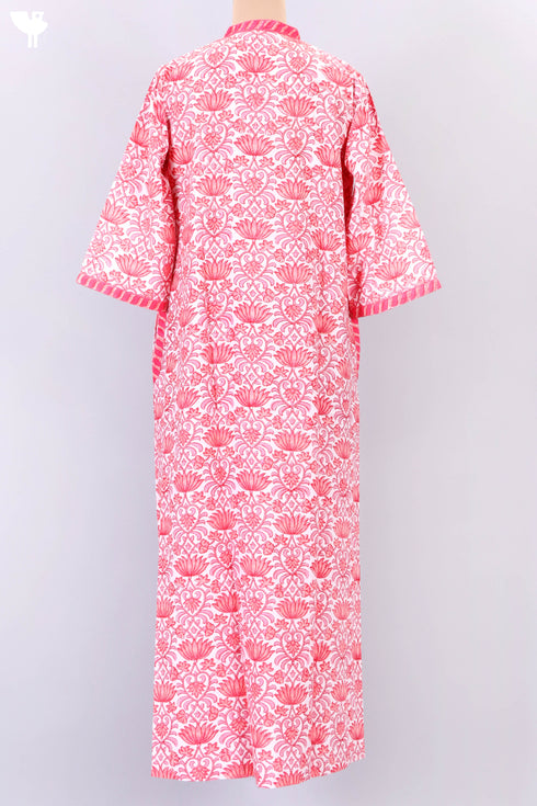 Bizzy Lizzy Full Sleeved Kaftan In Floral Block Print
