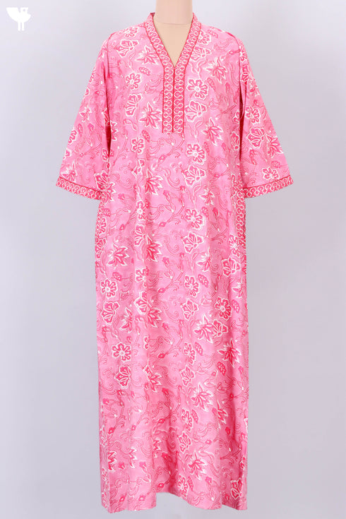 Bizzy Lizzy Full Sleeved Kaftan In Floral Block Print