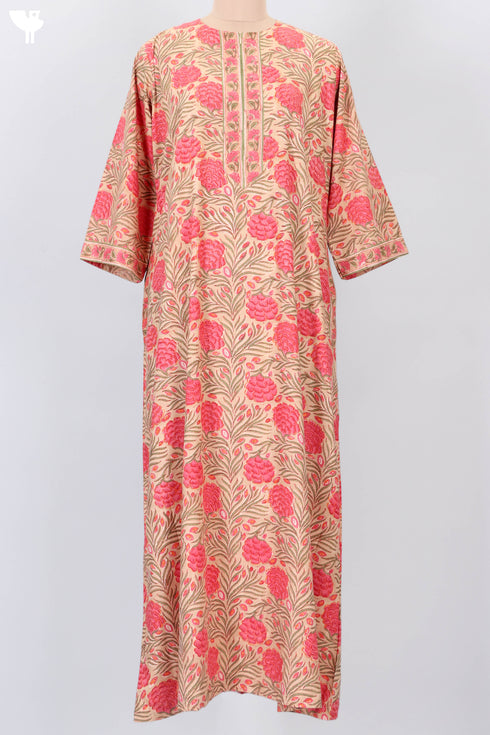 Bizzy Lizzy Full Sleeved Kaftan In Floral Block Print