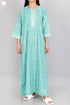 Bizzy Lizzy Full Sleeved Zip Kaftan In Graphic Block Print
