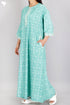 Bizzy Lizzy Full Sleeved Zip Kaftan In Graphic Block Print