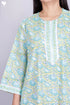 Bizzy Lizzy Full Sleeved Zip Kaftan In Floral Block Print