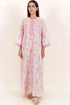 Bizzy Lizzy Full Sleeved Zip Kaftan In Floral Block Print