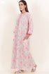 Bizzy Lizzy Full Sleeved Zip Kaftan In Floral Block Print