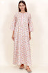 Bizzy Lizzy Full Sleeved Zip Kaftan In Floral Block Print