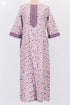 Soft Cotton Zipper Front Kaftan In Floral Block Print