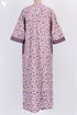 Soft Cotton Zipper Front Kaftan In Floral Block Print