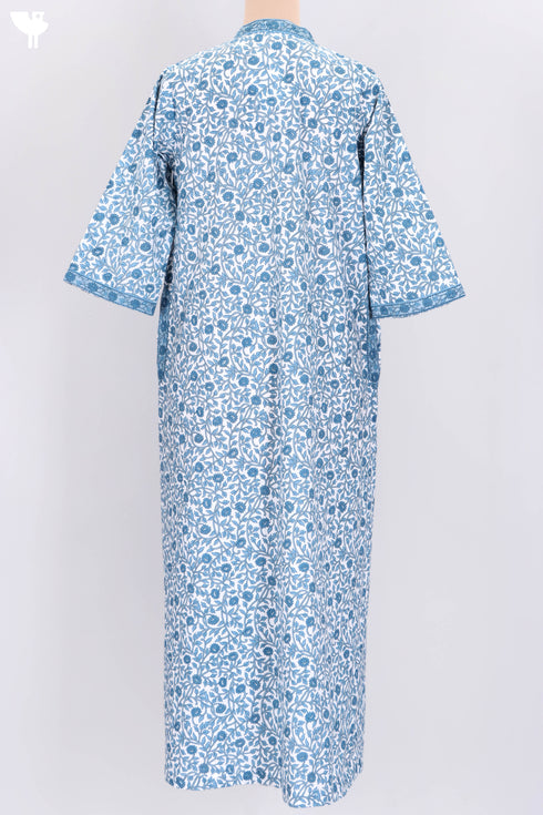 60’s Cotton Full Sleeved Kaftan In Floral Print