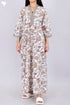 60’s Cotton V-Neck Sleeved Kaftan In Floral Print