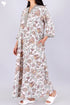 60’s Cotton V-Neck Sleeved Kaftan In Floral Print