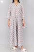 60’s Cotton V-Neck Sleeved Kaftan In Floral Print