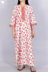 60’s Cotton Zipper Kaftan In Floral Block Print