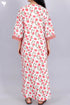 60’s Cotton Zipper Kaftan In Floral Block Print