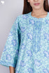 60’s Cotton Zipper Kaftan In Floral Block Print