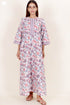 60’s Cotton Zipper Kaftan In Floral Print