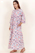 60’s Cotton Zipper Kaftan In Floral Print