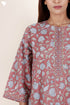 60’s Cotton Zipper Kaftan In Floral Print