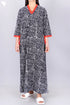40’s Cotton V-Neck Full Sleeved Kaftan In Floral Print