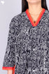 40’s Cotton V-Neck Full Sleeved Kaftan In Floral Print