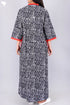 40’s Cotton V-Neck Full Sleeved Kaftan In Floral Print