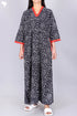 40’s Cotton V-Neck Full Sleeved Kaftan In Floral Print