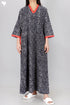 40’s Cotton V-Neck Full Sleeved Kaftan In Floral Print