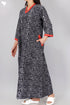 40’s Cotton V-Neck Full Sleeved Kaftan In Floral Print