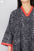 40’s Cotton V-Neck Full Sleeved Kaftan In Floral Print