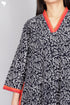 40’s Cotton V-Neck Full Sleeved Kaftan In Floral Print
