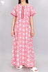 60’s Cotton Zip Kaftan In Floral Block Print