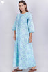 60’s Cotton Zipper Kaftan In Floral Block Print