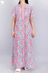 40’s Cotton Zipper Kaftan In Graphic Block Print