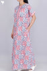40’s Cotton Zipper Kaftan In Graphic Block Print