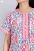 40’s Cotton Zipper Kaftan In Graphic Block Print