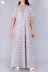 60’s Cotton V-neck Kaftan In Floral Print