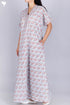 60’s Cotton V-neck Kaftan In Floral Print