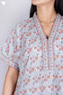 60’s Cotton V-neck Kaftan In Floral Print