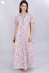 60’s Cotton V-neck Kaftan In Floral Print