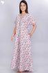 60’s Cotton V-neck Kaftan In Floral Print