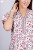 60’s Cotton V-neck Kaftan In Floral Print
