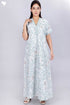 60’s Cotton V-neck Kaftan In Floral Print