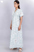 60’s Cotton V-neck Kaftan In Floral Print
