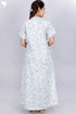 60’s Cotton V-neck Kaftan In Floral Print