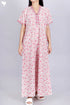 60’s Cotton V-neck Kaftan In Floral Print