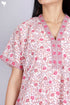 60’s Cotton V-neck Kaftan In Floral Print