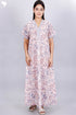 60’s Cotton V-neck Kaftan In Floral Print