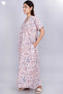 60’s Cotton V-neck Kaftan In Floral Print